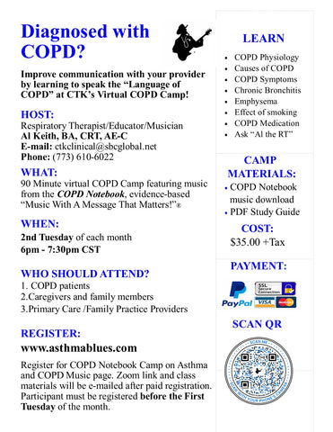Virtual COPD Camp w/COPD Notebook music download (ctkclinical@sbcglobal.net for info)